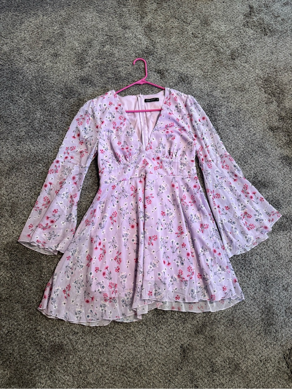 Women’s Lavender Floral Fit-and-Flare Dress